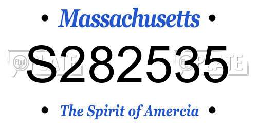 S282535 Massachusetts License Plate