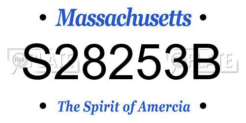 S28253B Massachusetts License Plate