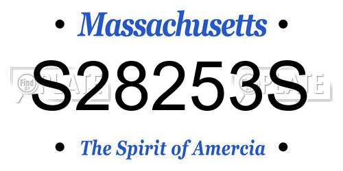 S28253S Massachusetts License Plate