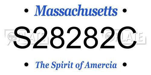 S28282C Massachusetts License Plate