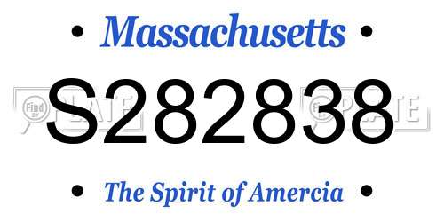 S282838 Massachusetts License Plate