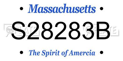 S28283B Massachusetts License Plate
