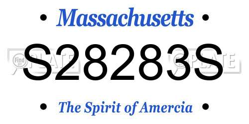 S28283S Massachusetts License Plate