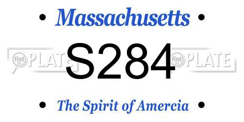 S284 Massachusetts License Plate