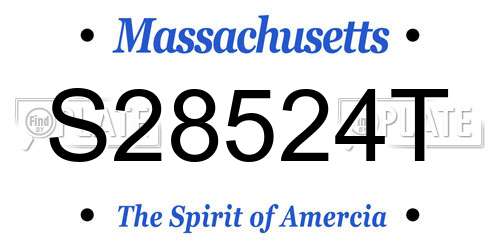 S28524T Massachusetts License Plate