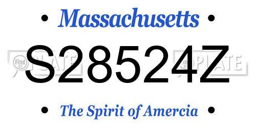 S28524Z Massachusetts License Plate