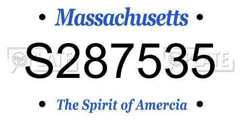 S287535 Massachusetts License Plate