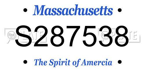 S287538 Massachusetts License Plate