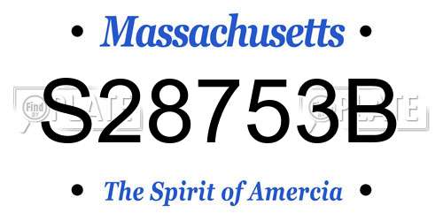 S28753B Massachusetts License Plate