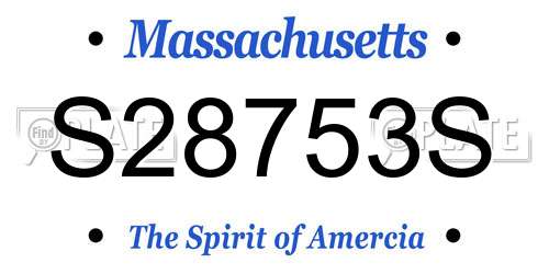 S28753S Massachusetts License Plate