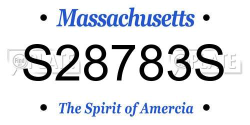 S28783S Massachusetts License Plate