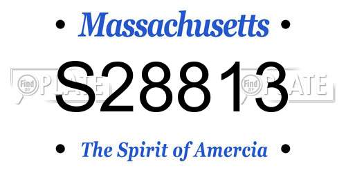 S28813 Massachusetts License Plate