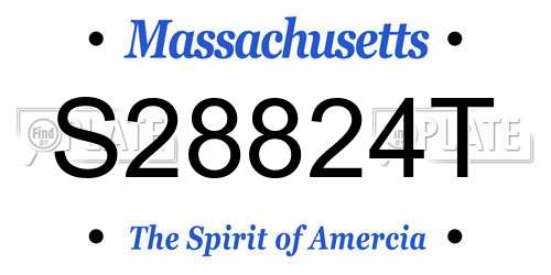S28824T Massachusetts License Plate