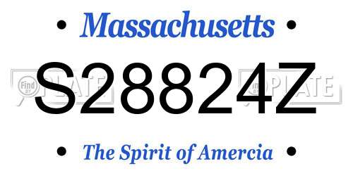 S28824Z Massachusetts License Plate