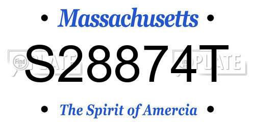S28874T Massachusetts License Plate