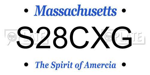 S28CXG Massachusetts License Plate