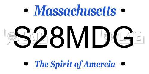 S28MDG Massachusetts License Plate
