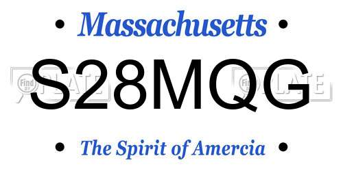 S28MQG Massachusetts License Plate