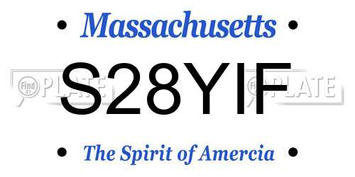 S28YIF Massachusetts License Plate