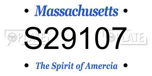 S29107 Massachusetts License Plate