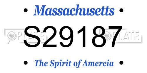 S29187 Massachusetts License Plate