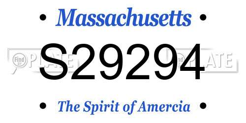 S29294 Massachusetts License Plate
