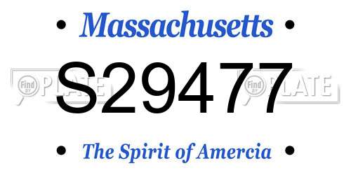 S29477 Massachusetts License Plate