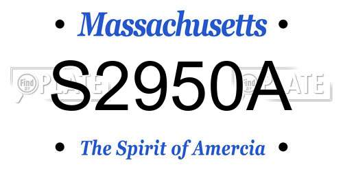 S2950A Massachusetts License Plate