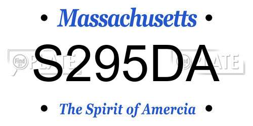 S295DA Massachusetts License Plate