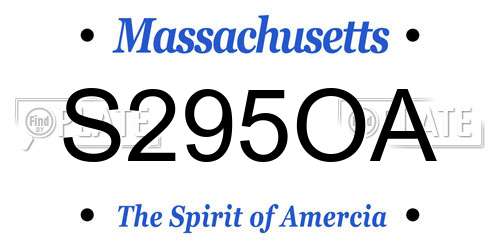 S295OA Massachusetts License Plate
