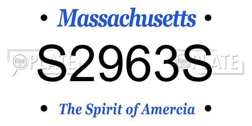 S2963S Massachusetts License Plate