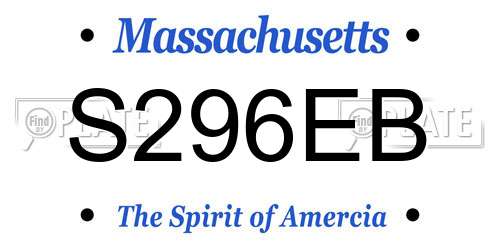 S296EB Massachusetts License Plate