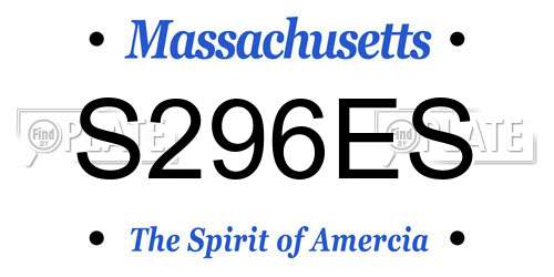S296ES Massachusetts License Plate