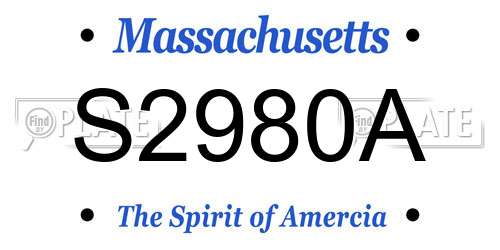 S2980A Massachusetts License Plate