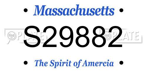 S29882 Massachusetts License Plate