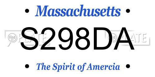 S298DA Massachusetts License Plate