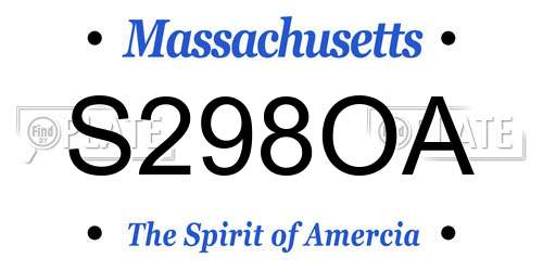 S298OA Massachusetts License Plate
