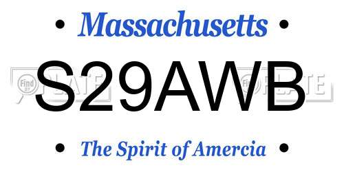 S29AWB Massachusetts License Plate