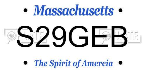 S29GEB Massachusetts License Plate