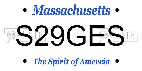 S29GES Massachusetts License Plate