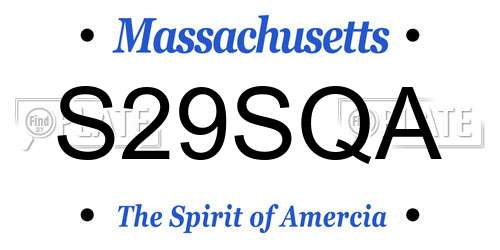 S29SQA Massachusetts License Plate