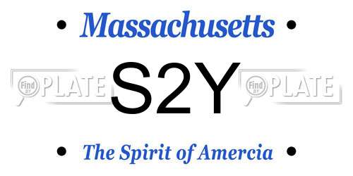 S2Y Massachusetts License Plate