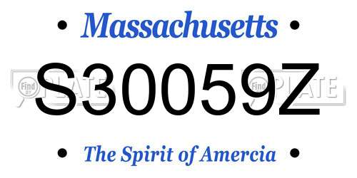 S30059Z Massachusetts License Plate