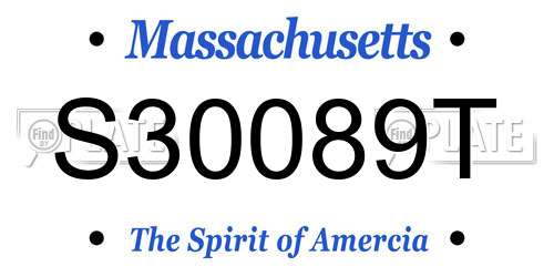 S30089T Massachusetts License Plate