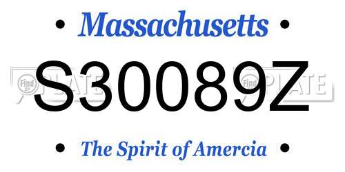 S30089Z Massachusetts License Plate