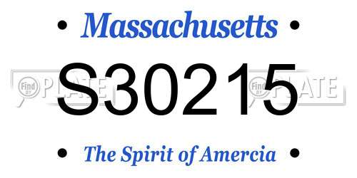 S30215 Massachusetts License Plate