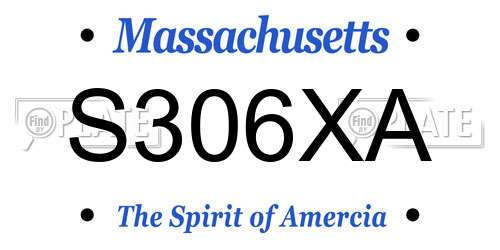 S306XA Massachusetts License Plate