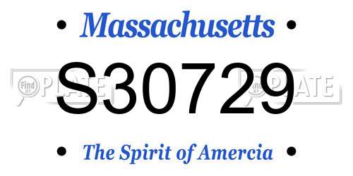 S30729 Massachusetts License Plate