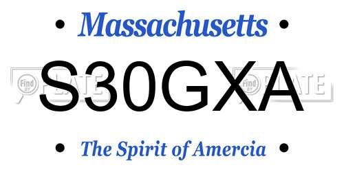 S30GXA Massachusetts License Plate
