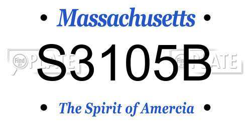 S3105B Massachusetts License Plate